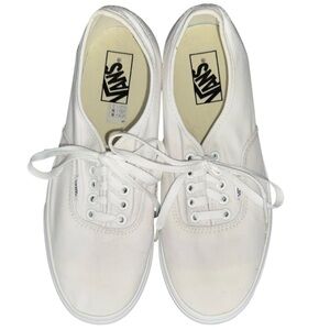 Vans White Canvas Low Top Sneakers